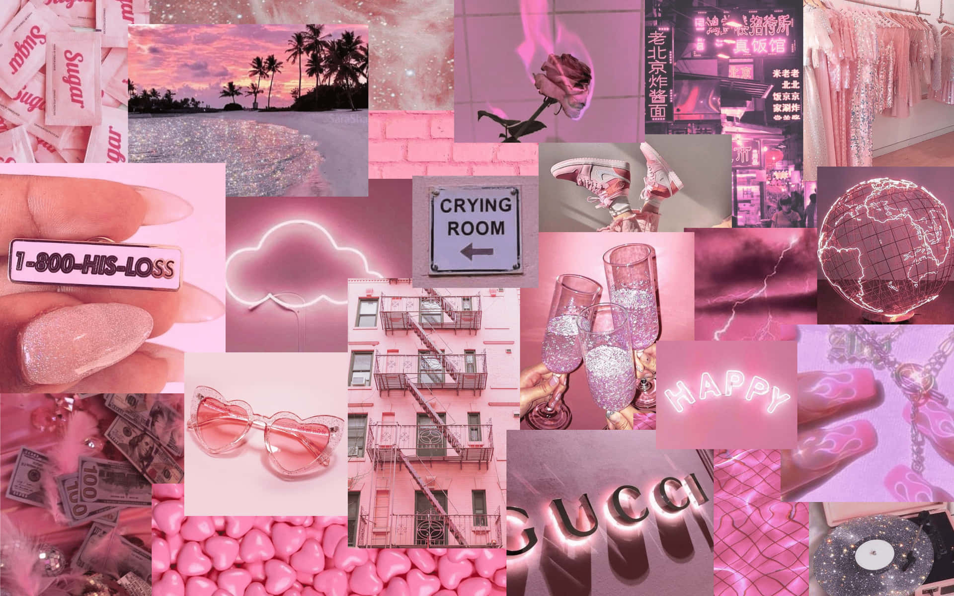 Download Pink Collage With Many