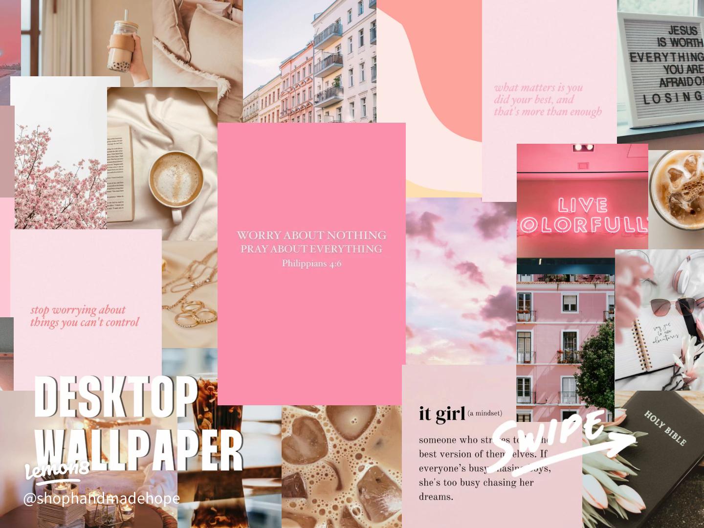 My Pink Aesthetic February Wallpaper: MacBook & iPhone Collage! ✨