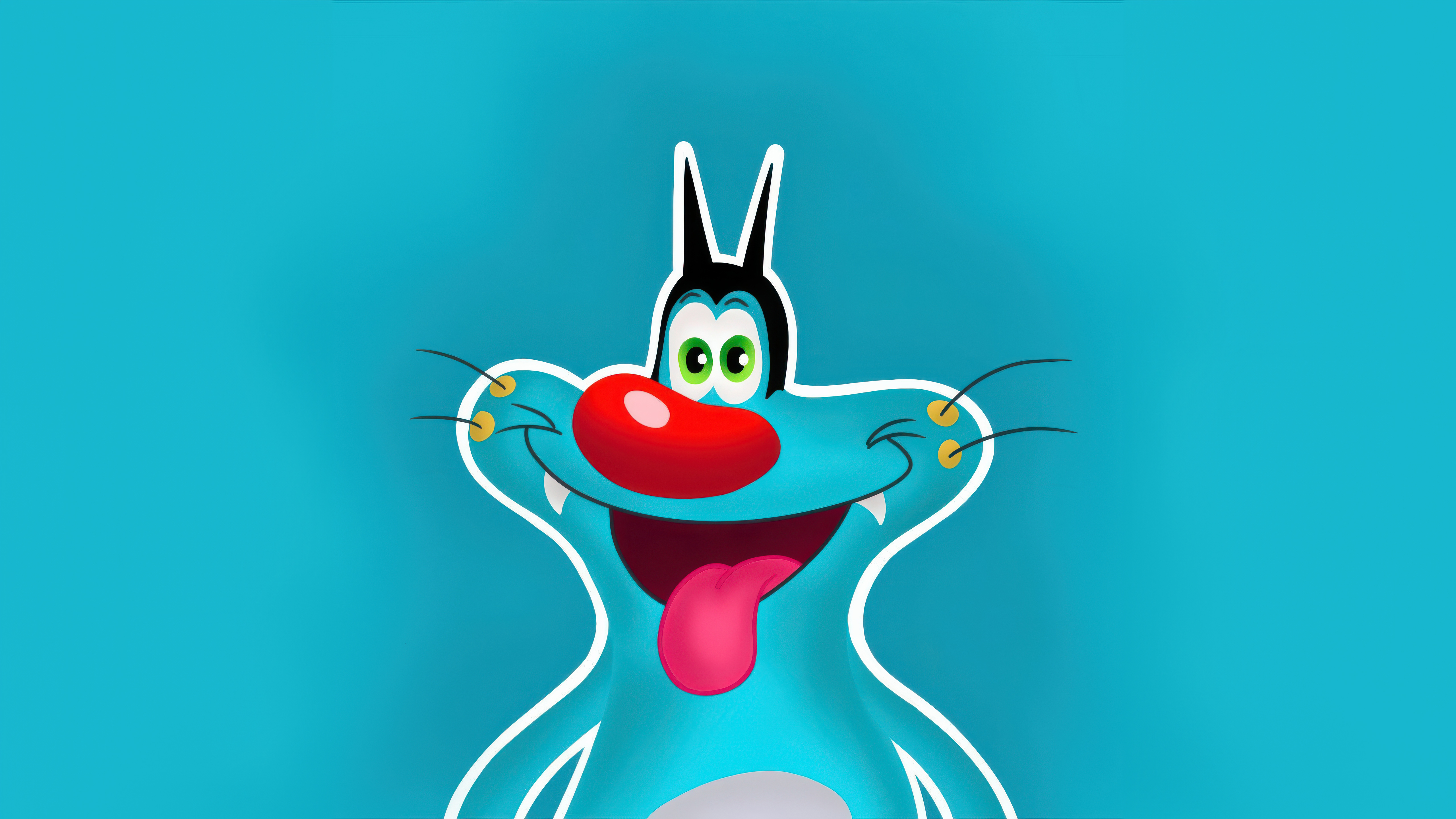 Oggy Smiling Minimalism Wallpaper, HD