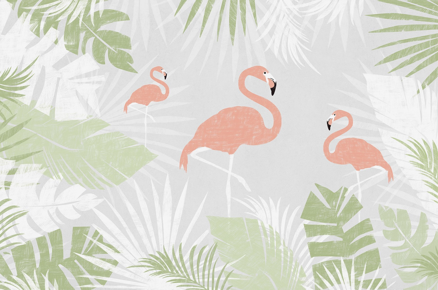 Wall Mural Photo Wallpaper Flamingos