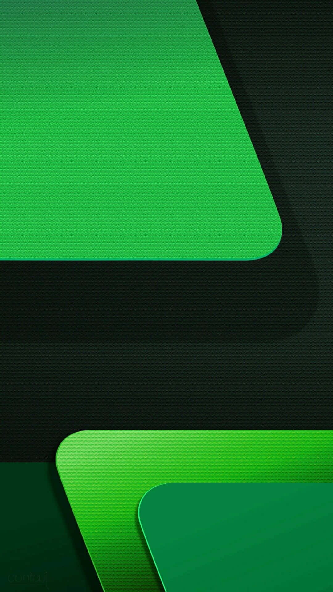 Green Phone on Abstract Background