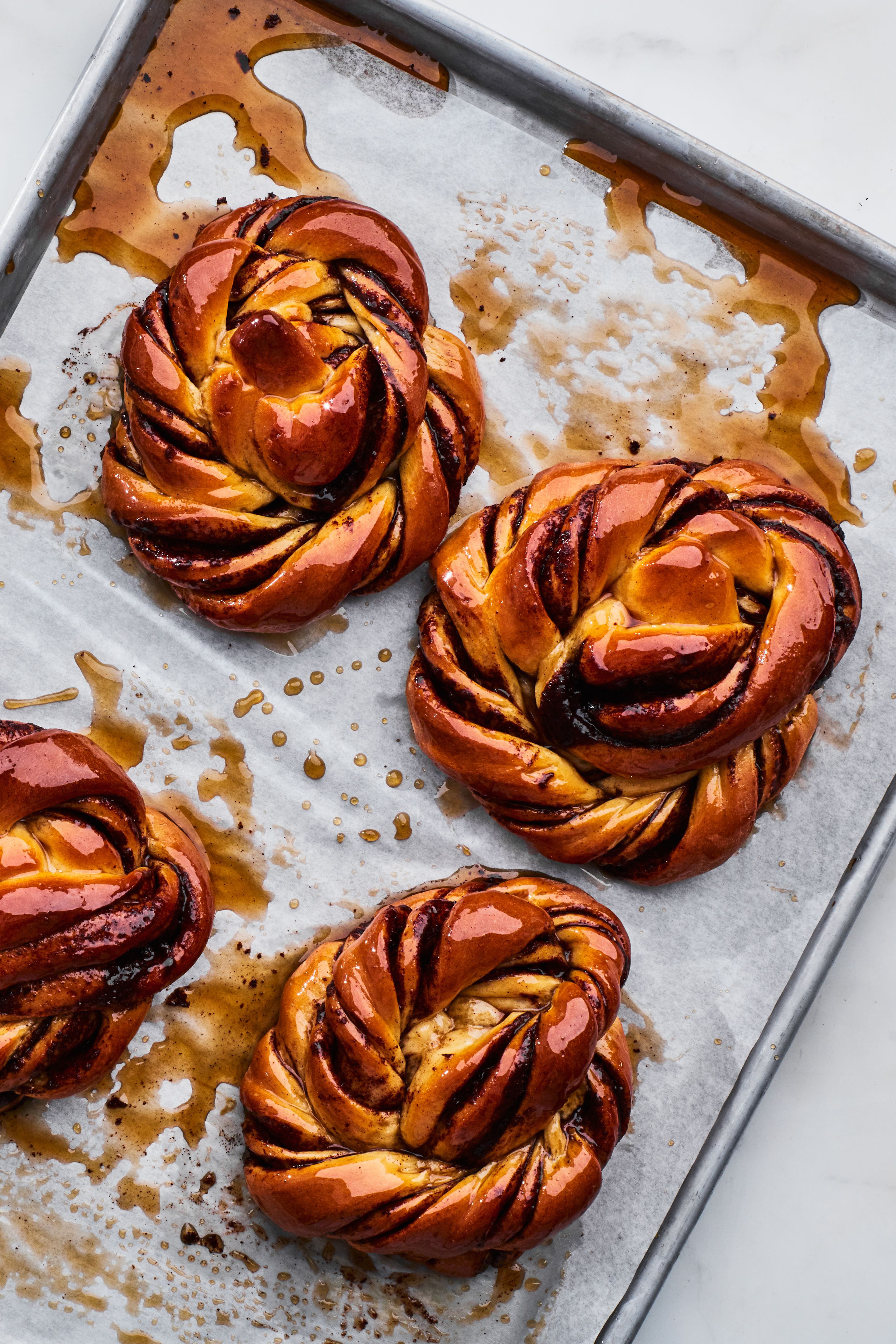 Glazed Cinnamon Cardamom Buns