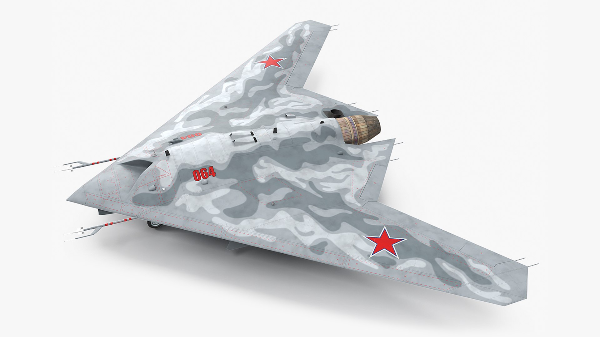 3D Russian Heavy Strike Unmanned Bomber
