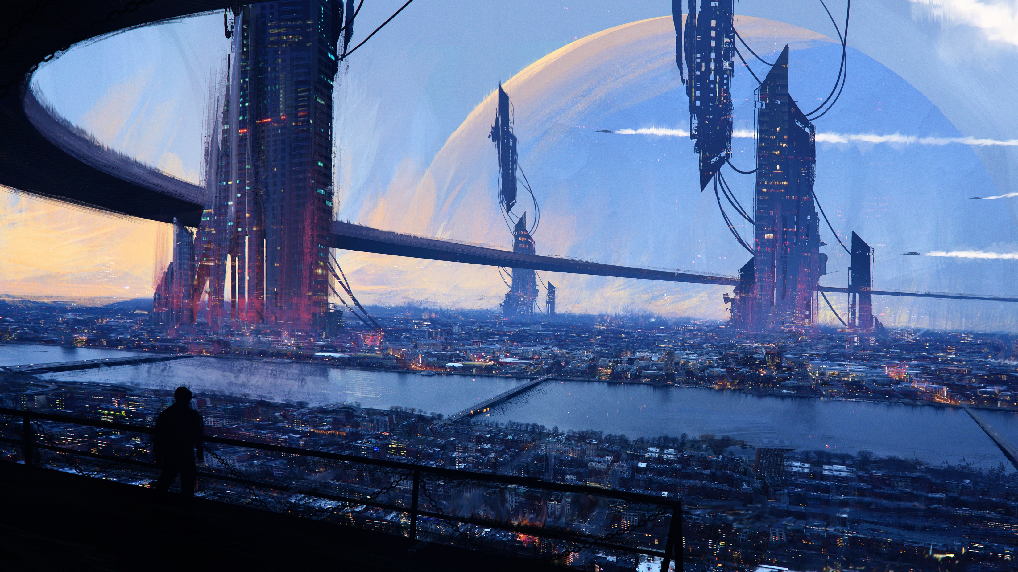 4K Scifi Future Cityscape HD Planets