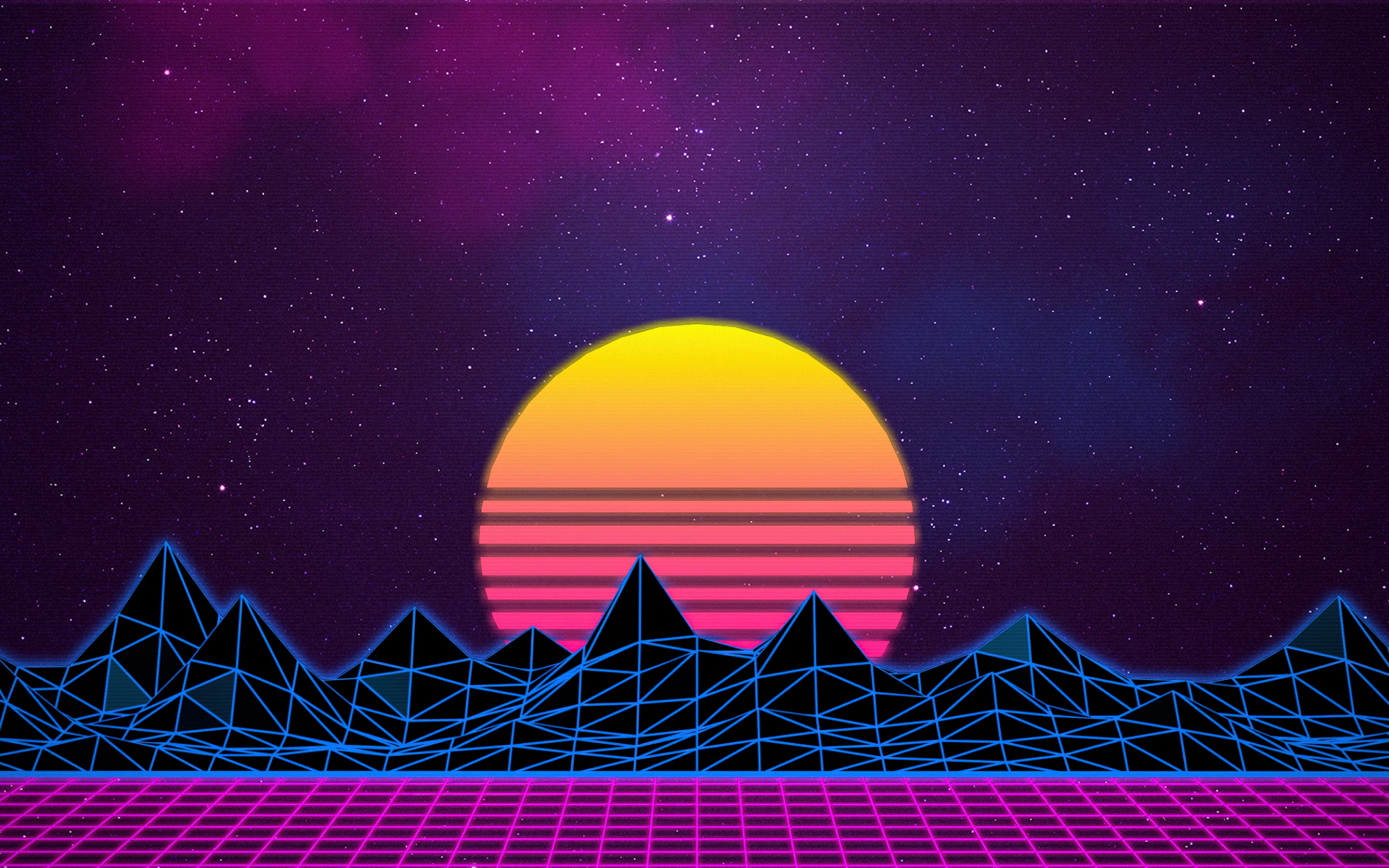 Retrowave Wallpaper 4K, Sunset, Outrun