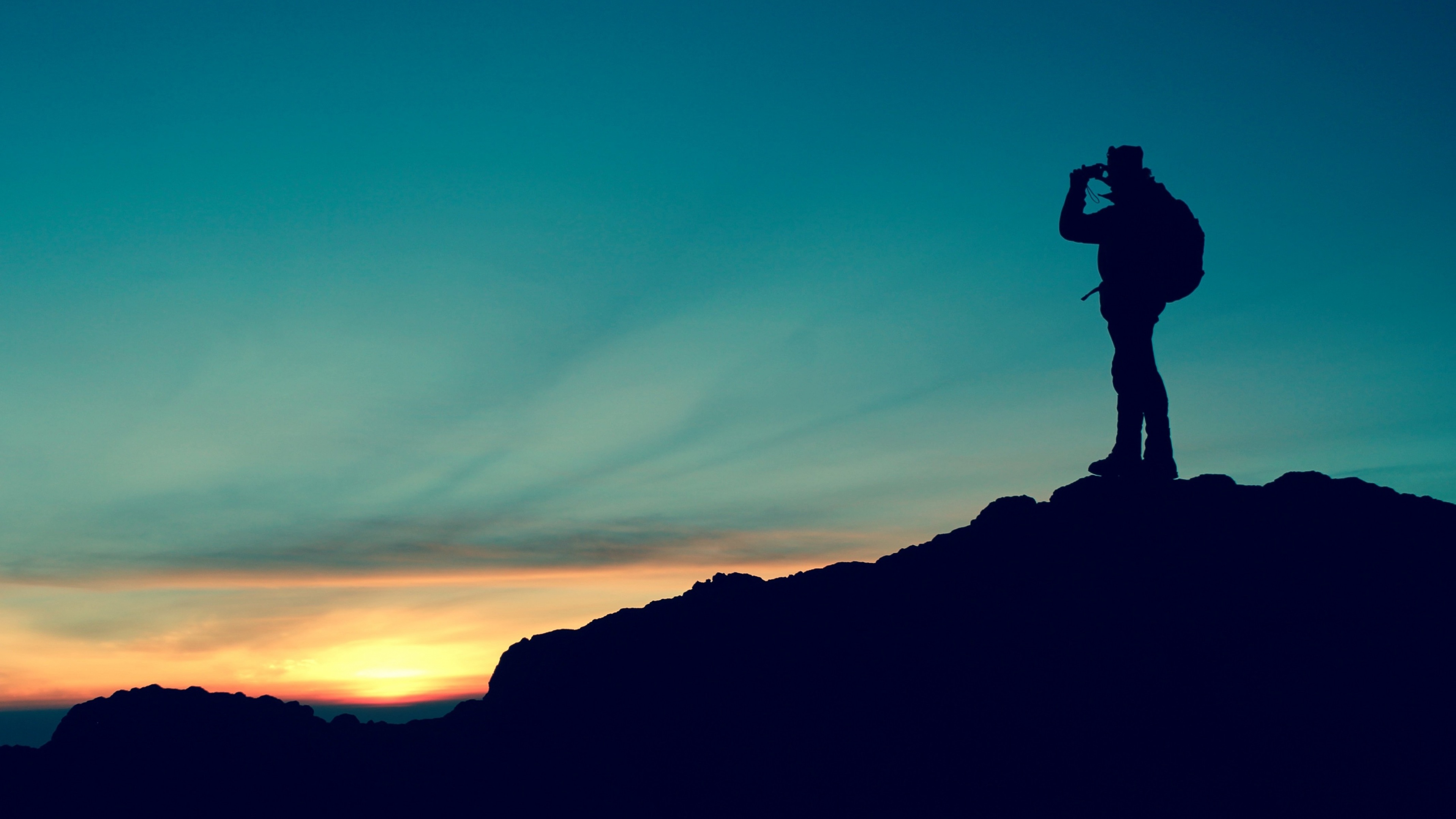 Climber Wallpaper 4K, Hiker, Silhouette