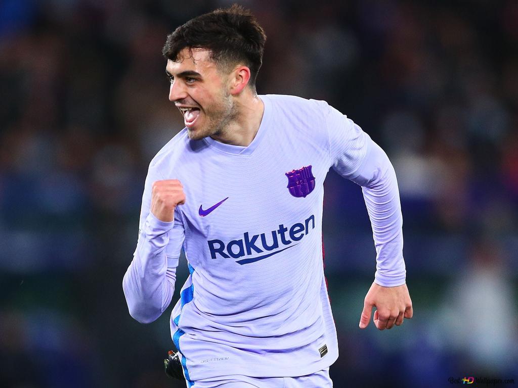 Barcelona midfielder Pedri celebrates