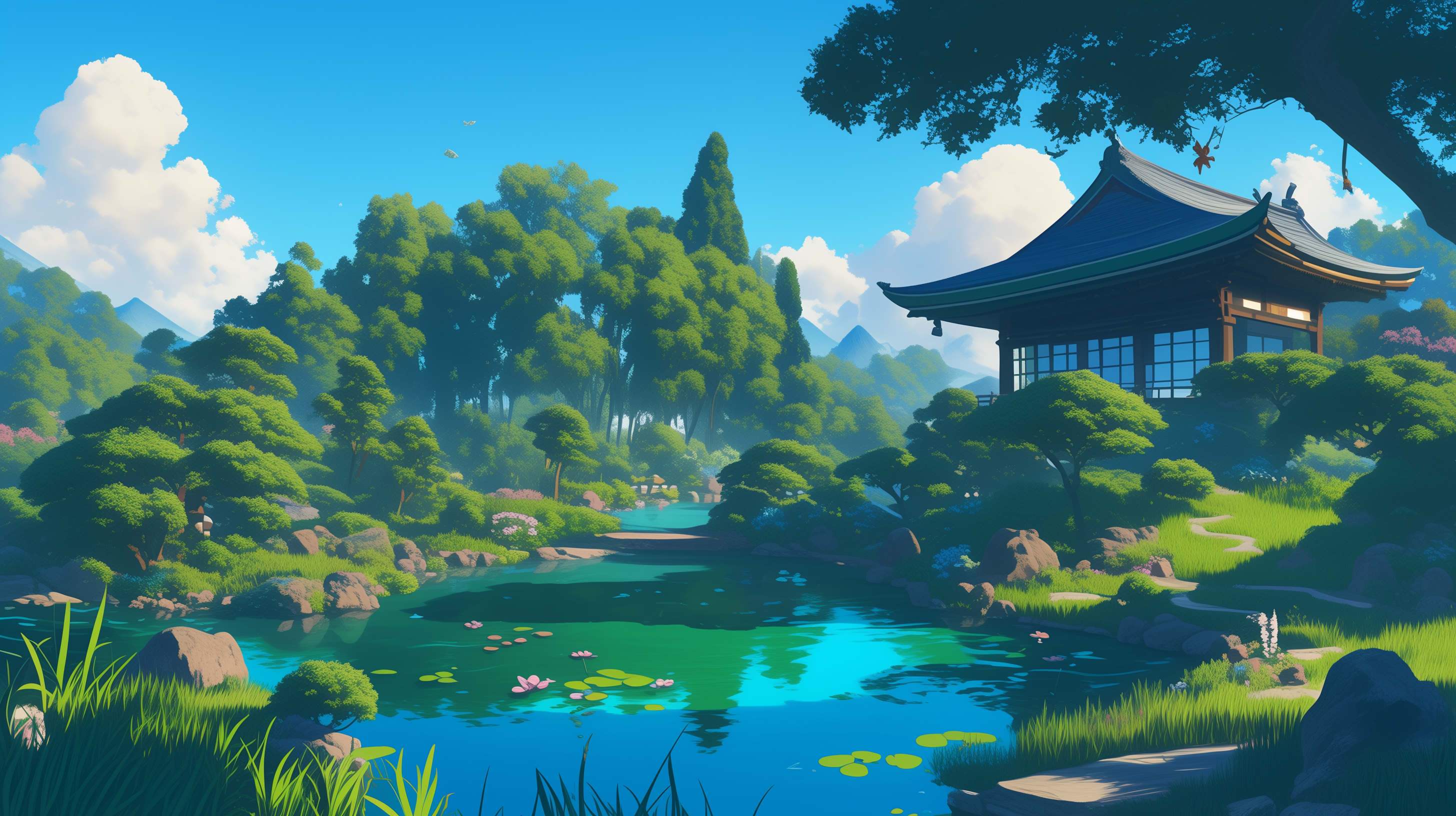 Serene Japanese Anime Landscape HD