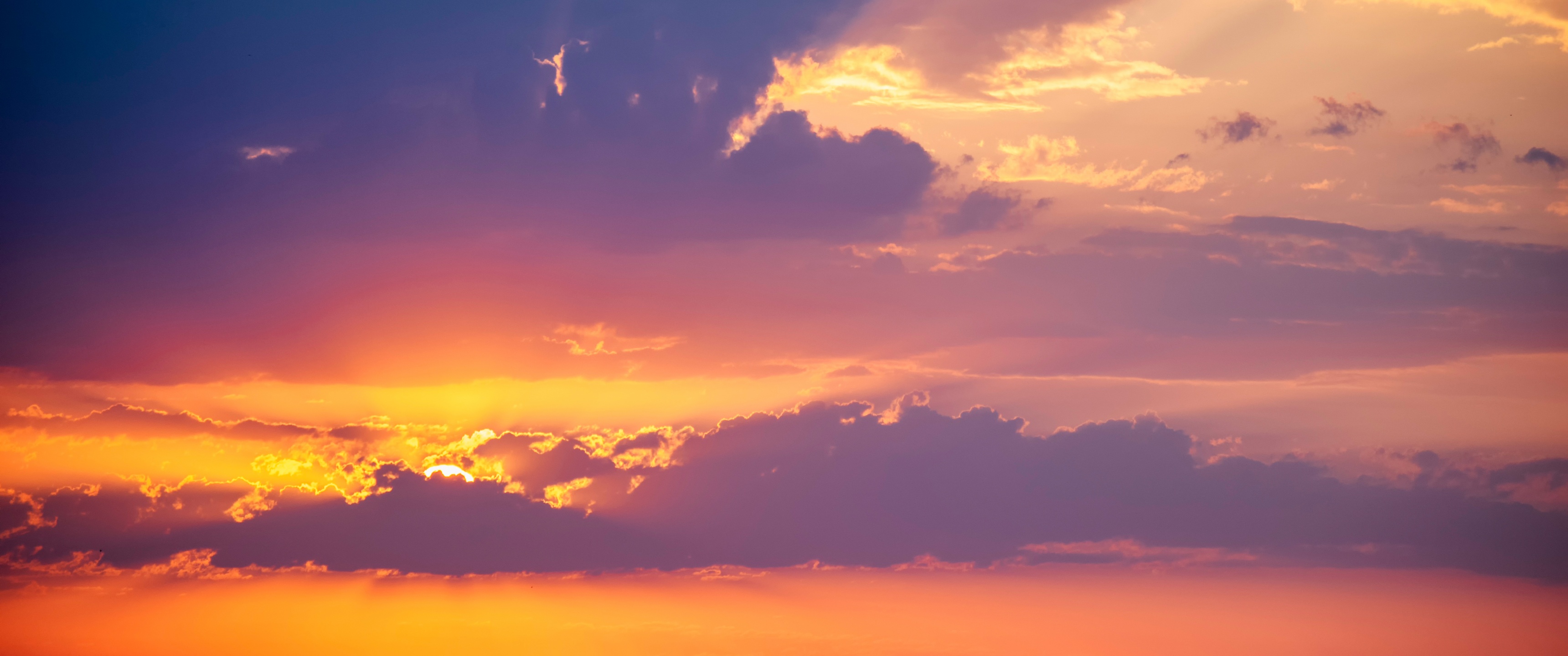 Sunset Wallpaper 4K, Evening sky, Clouds