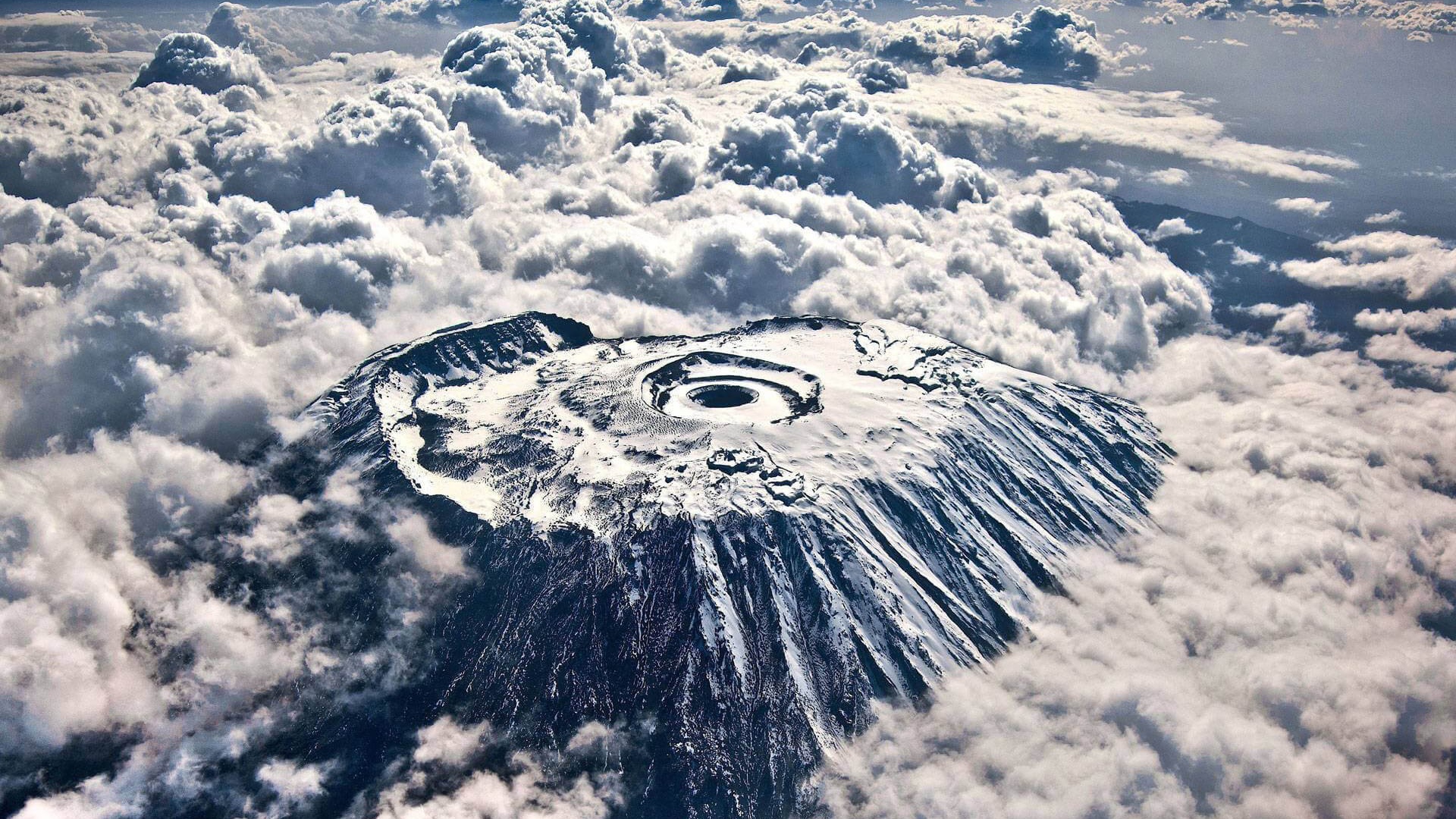 The flat top of Mount Kilimanjaro