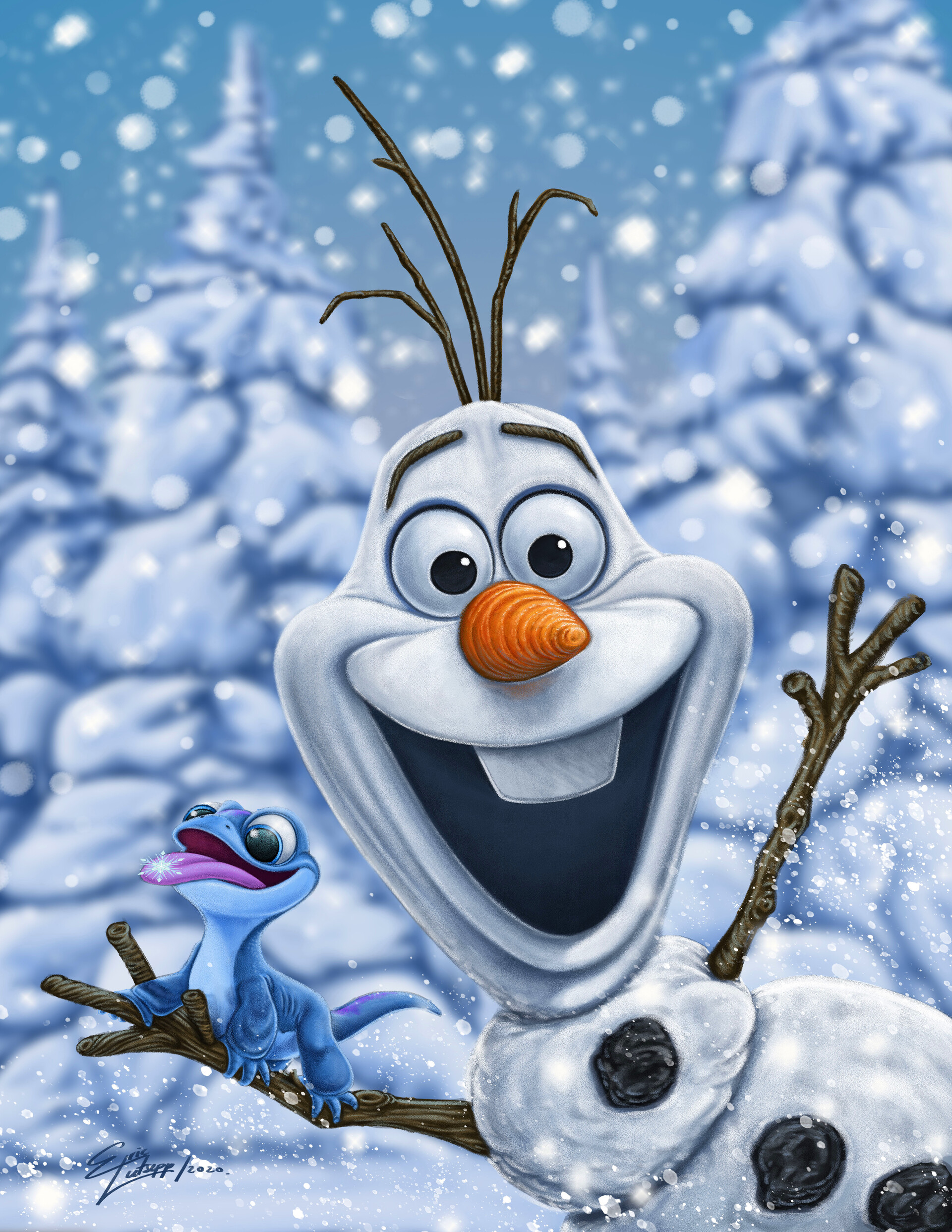 Olaf the Snowman and Bruni