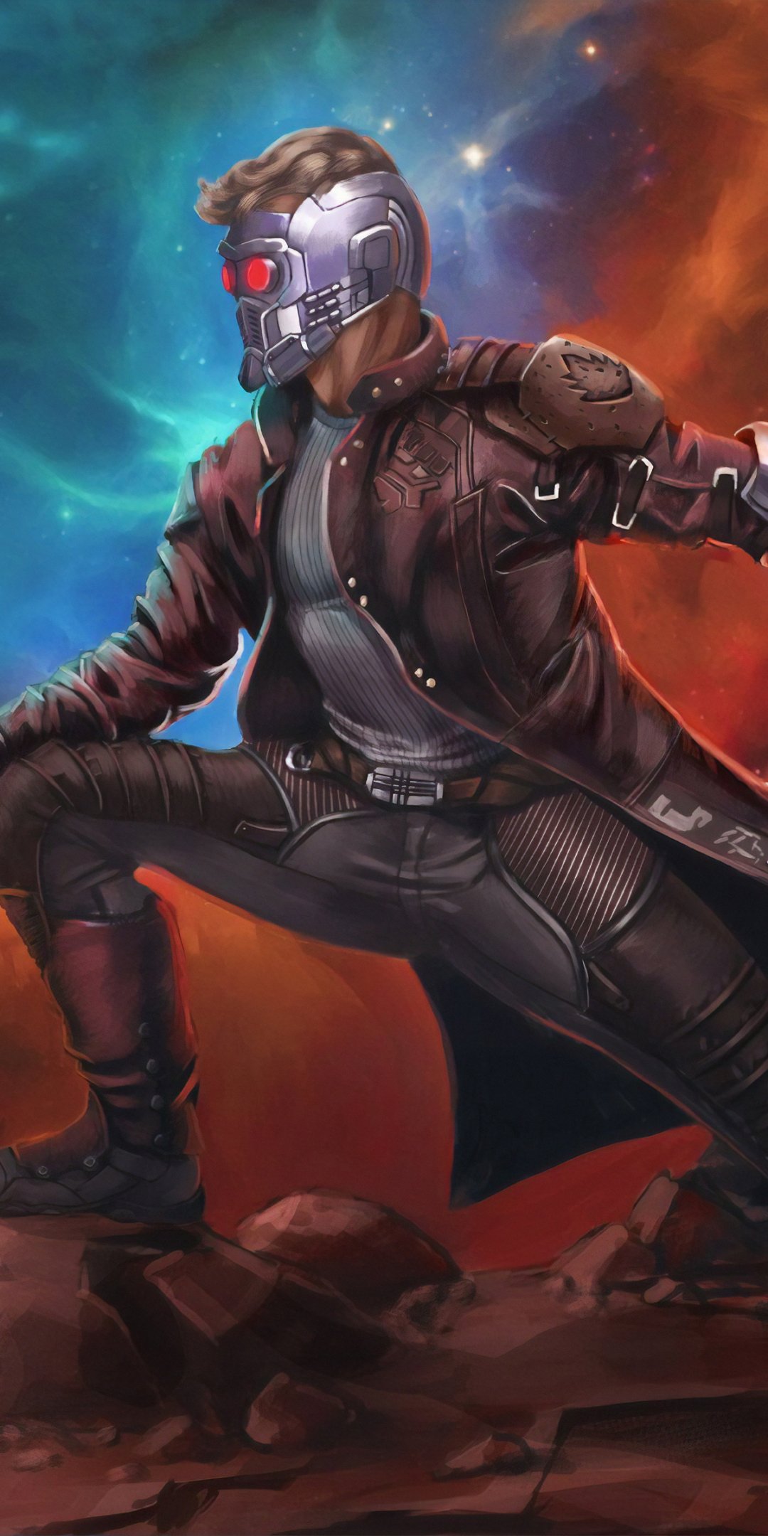 Galaxy Comic Star Lord Phone Wallpaper
