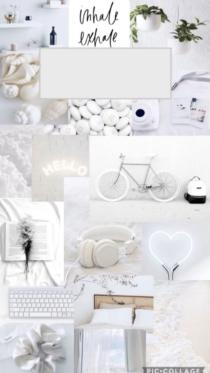 White collage phone wallpaper