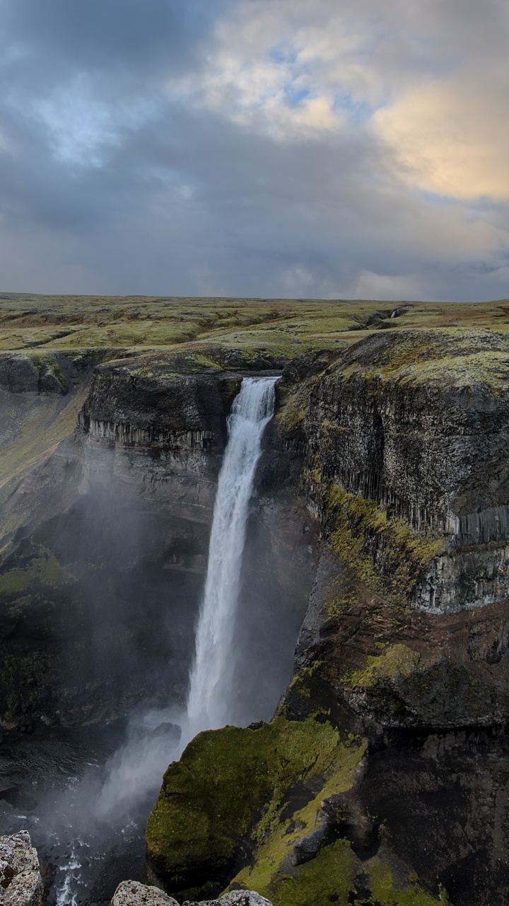 Iceland Waterfall Panoramic View 4K UHD