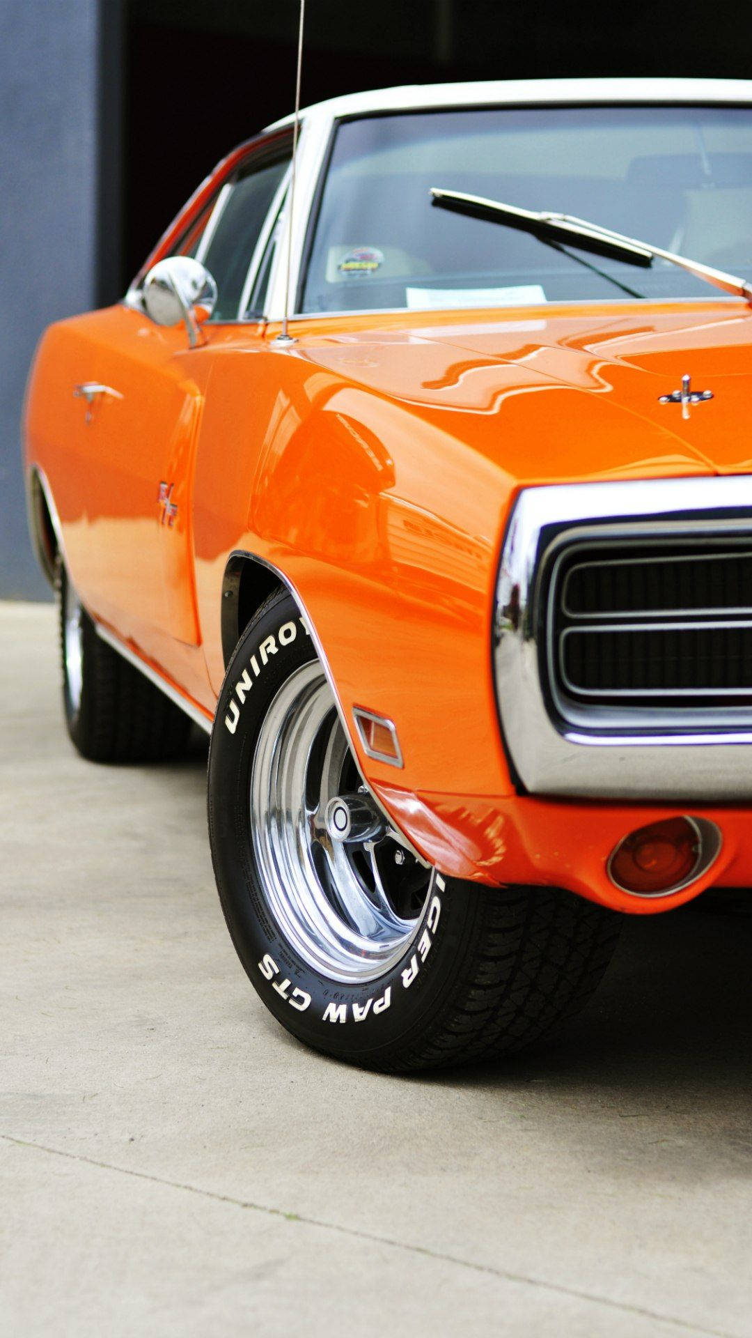 Classy Vintage Orange Colored Car With