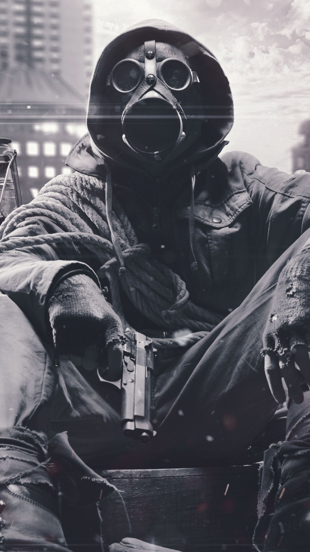 Download Dark Gas Mask Phone Wallpaper