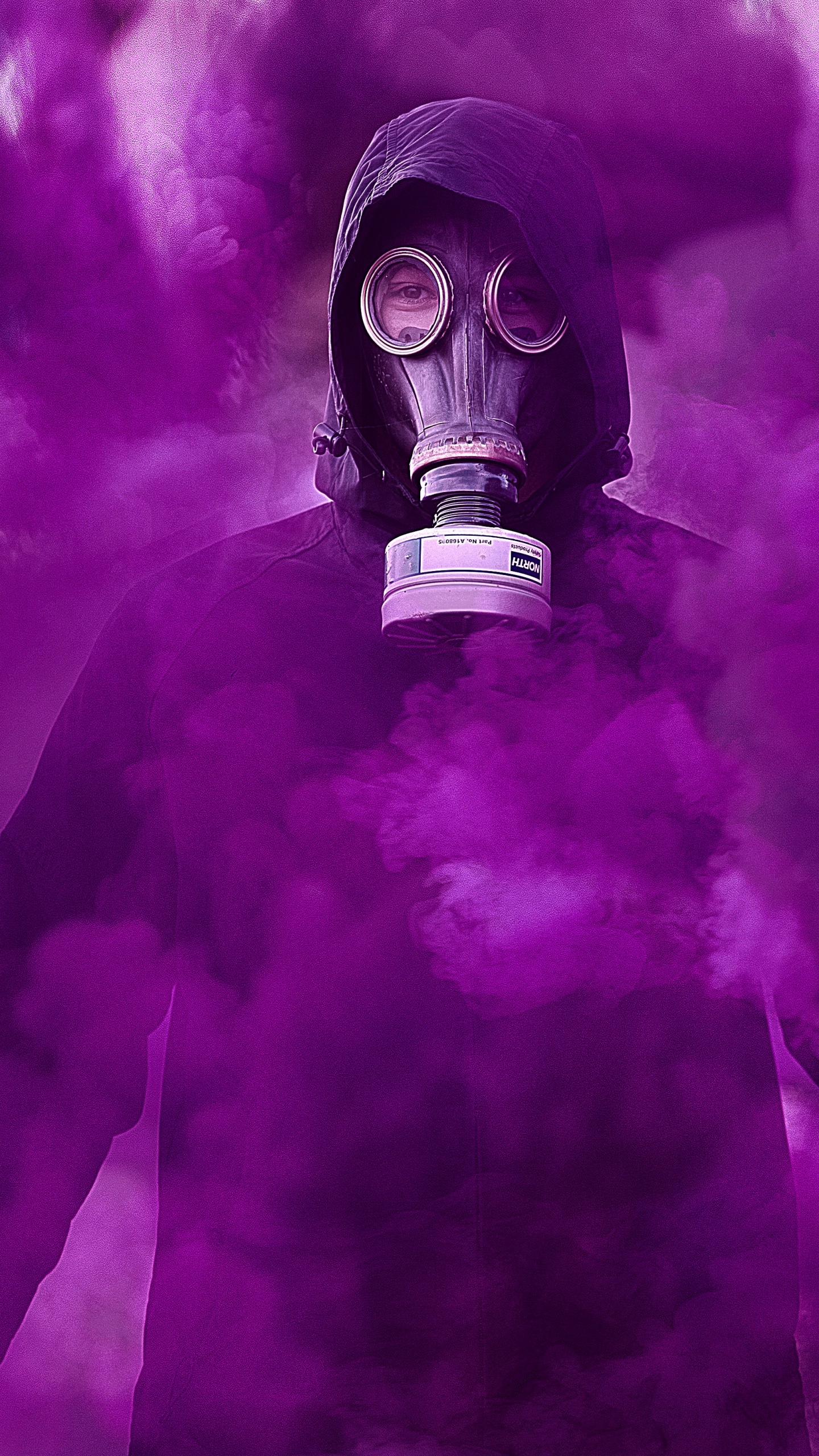 Gas mask Wallpaper 4K, Smoke, Hoodie