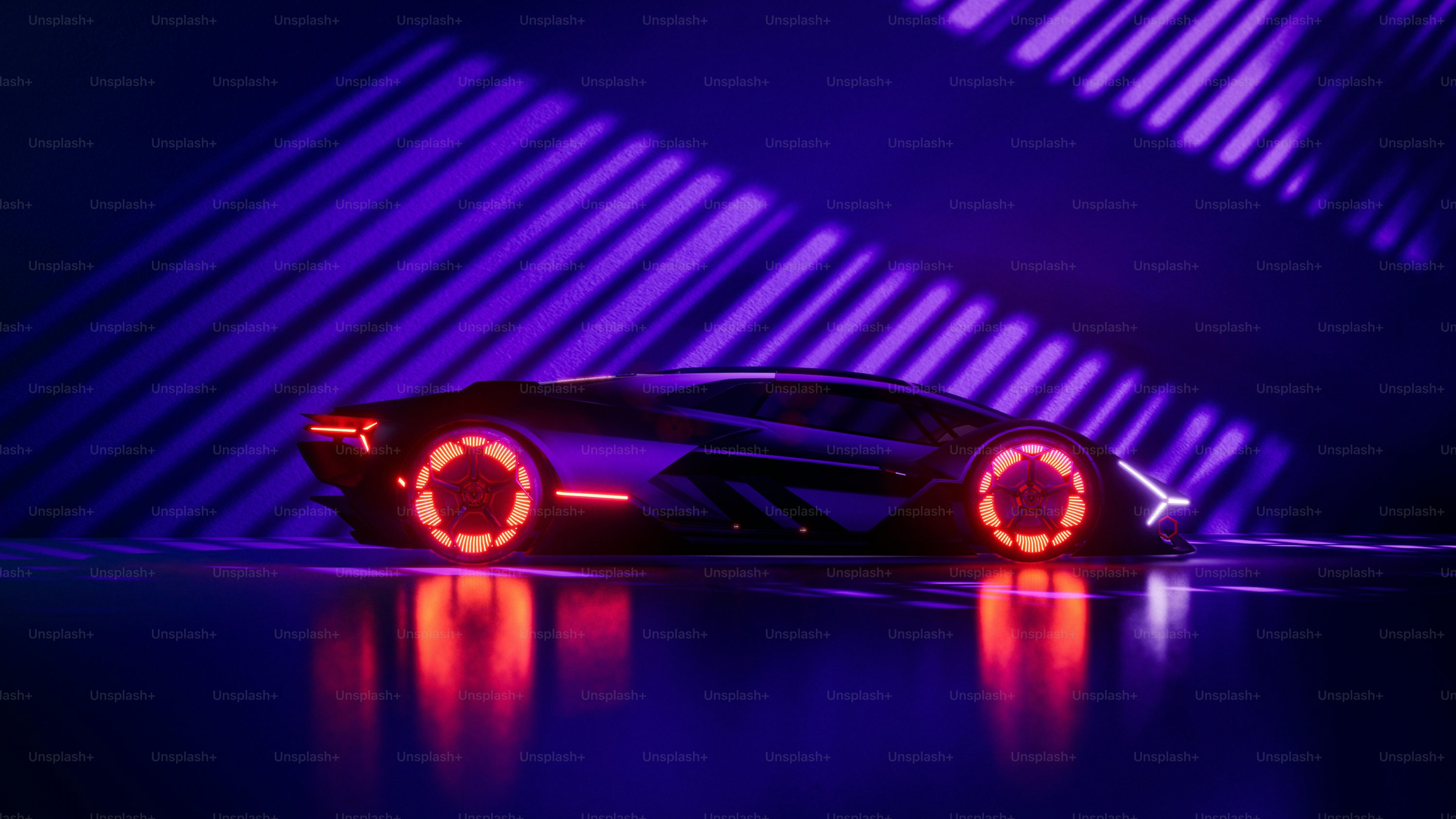 Neon Car Picture. Download Free Image