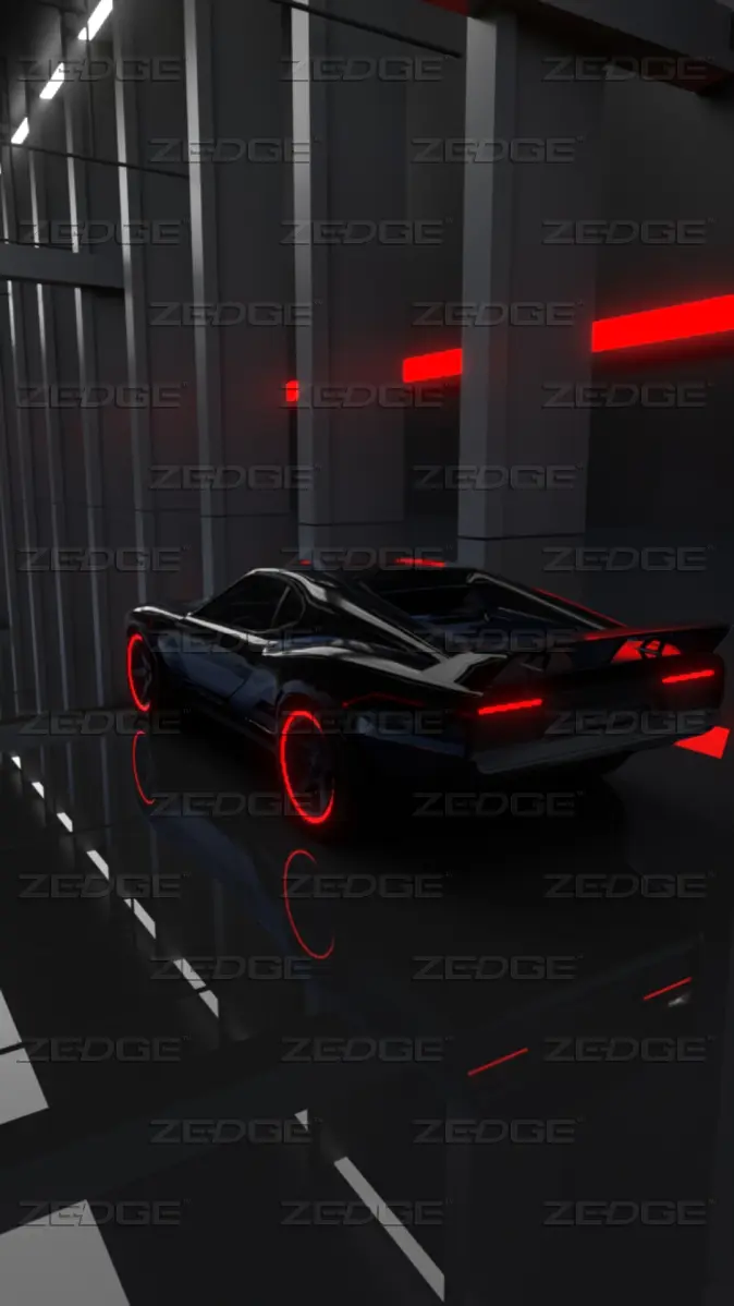 Black 3D Neon Car live wallpaper