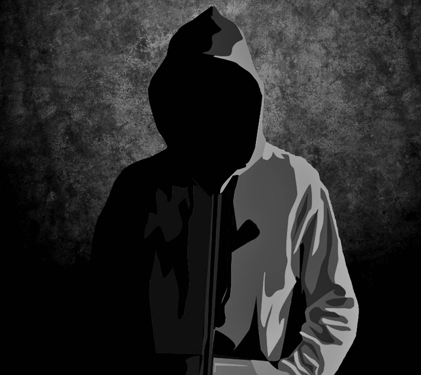 Edgy Dark Hoodie Graphic Art Wallpaper