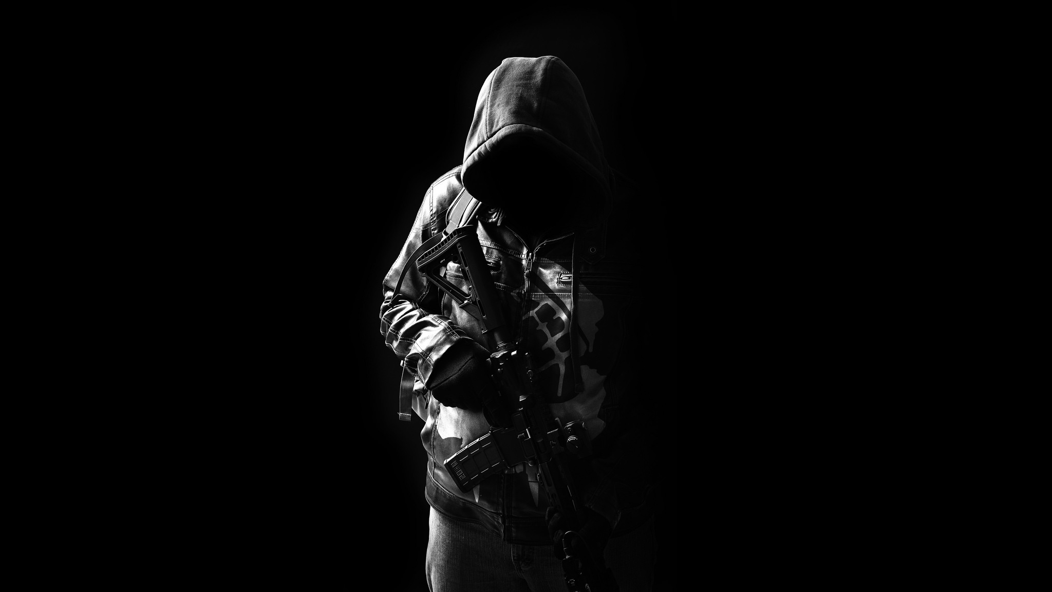Wallpaper weapons, hood, male, assault
