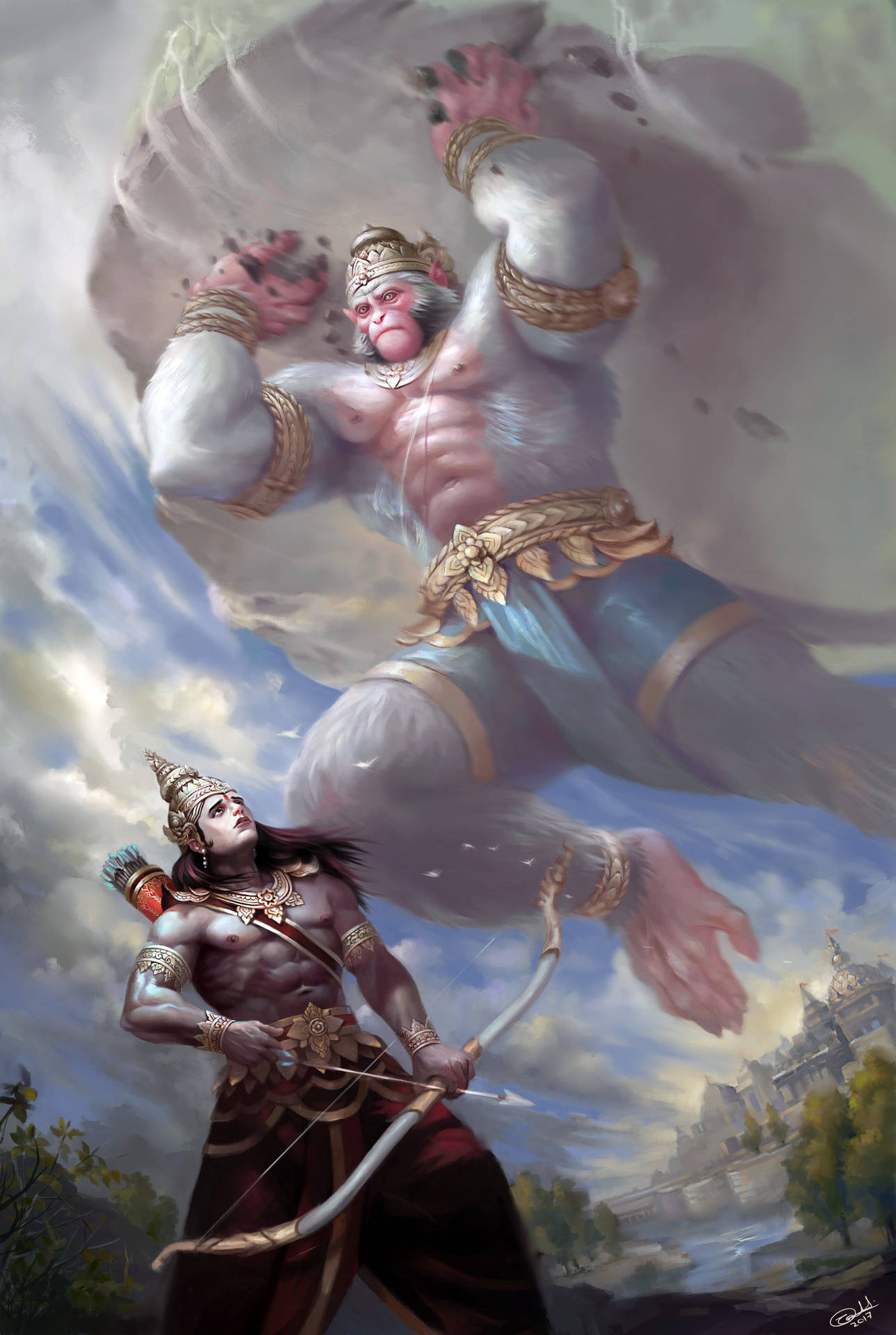 Lord Hanuman Saving Lakshman 3D