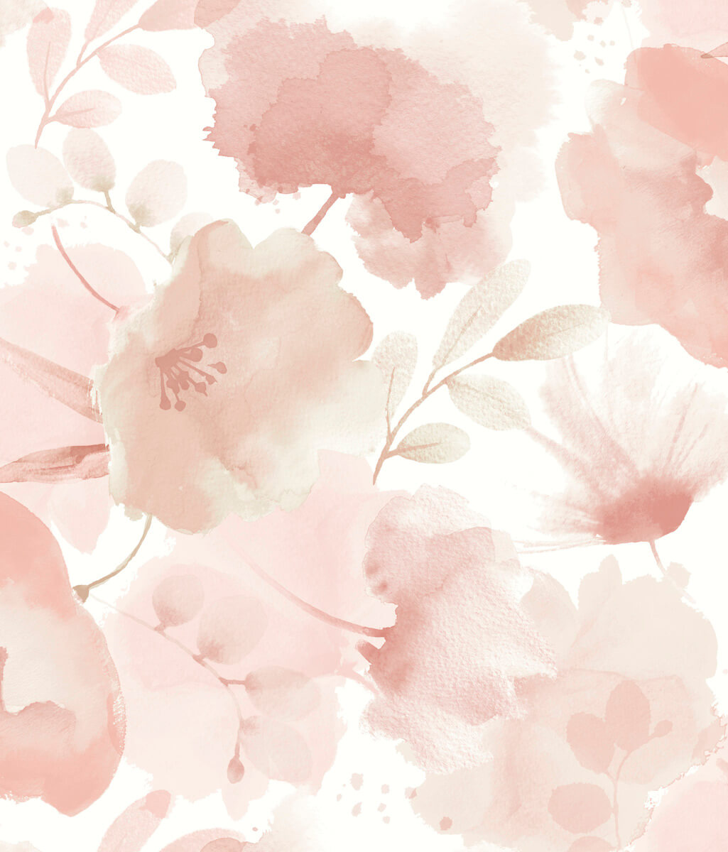 York Wallcoverings BL1772 Blush Watercolor Bouquet Wallpaper