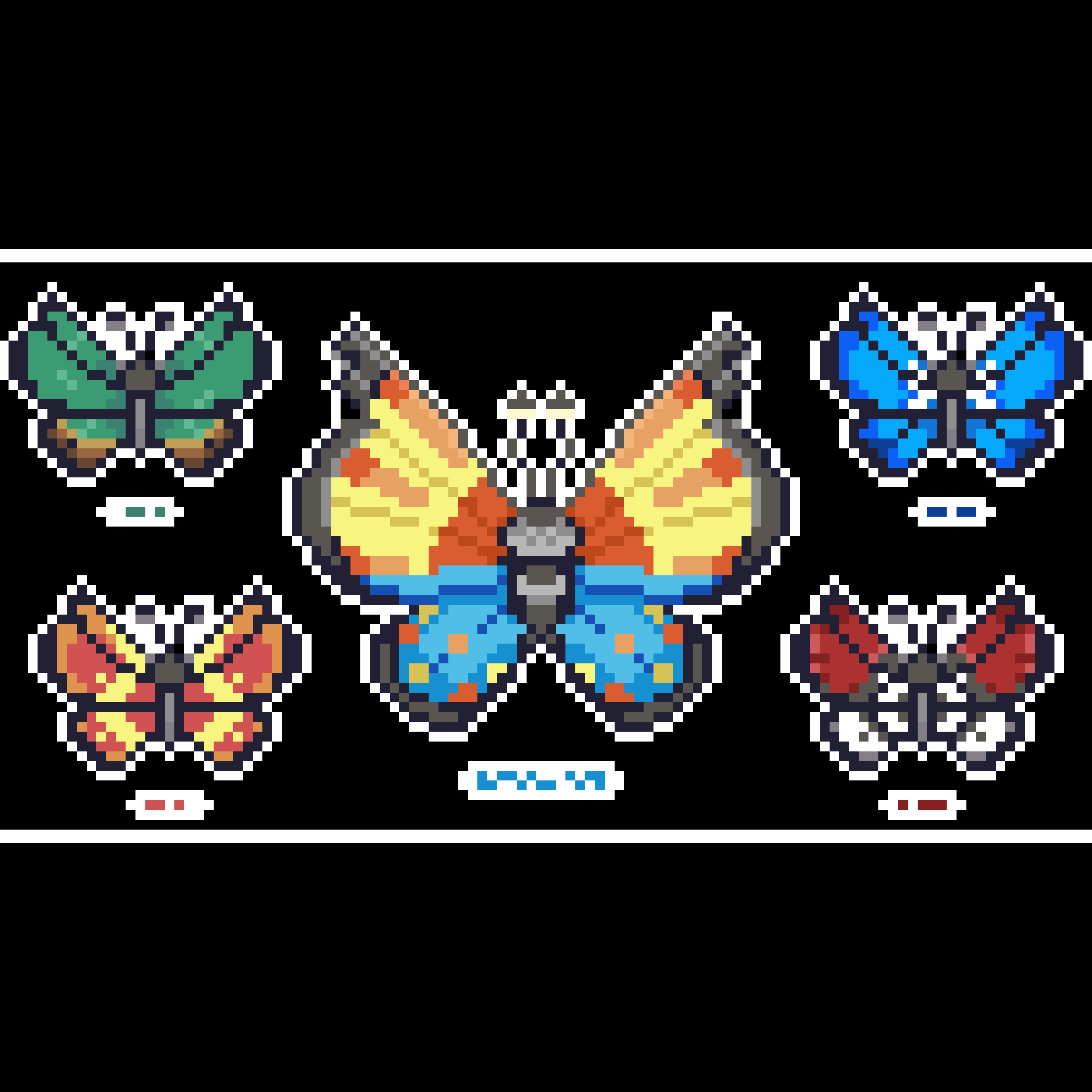 Vivillon Pixel Bead Art Taxidermy Frame