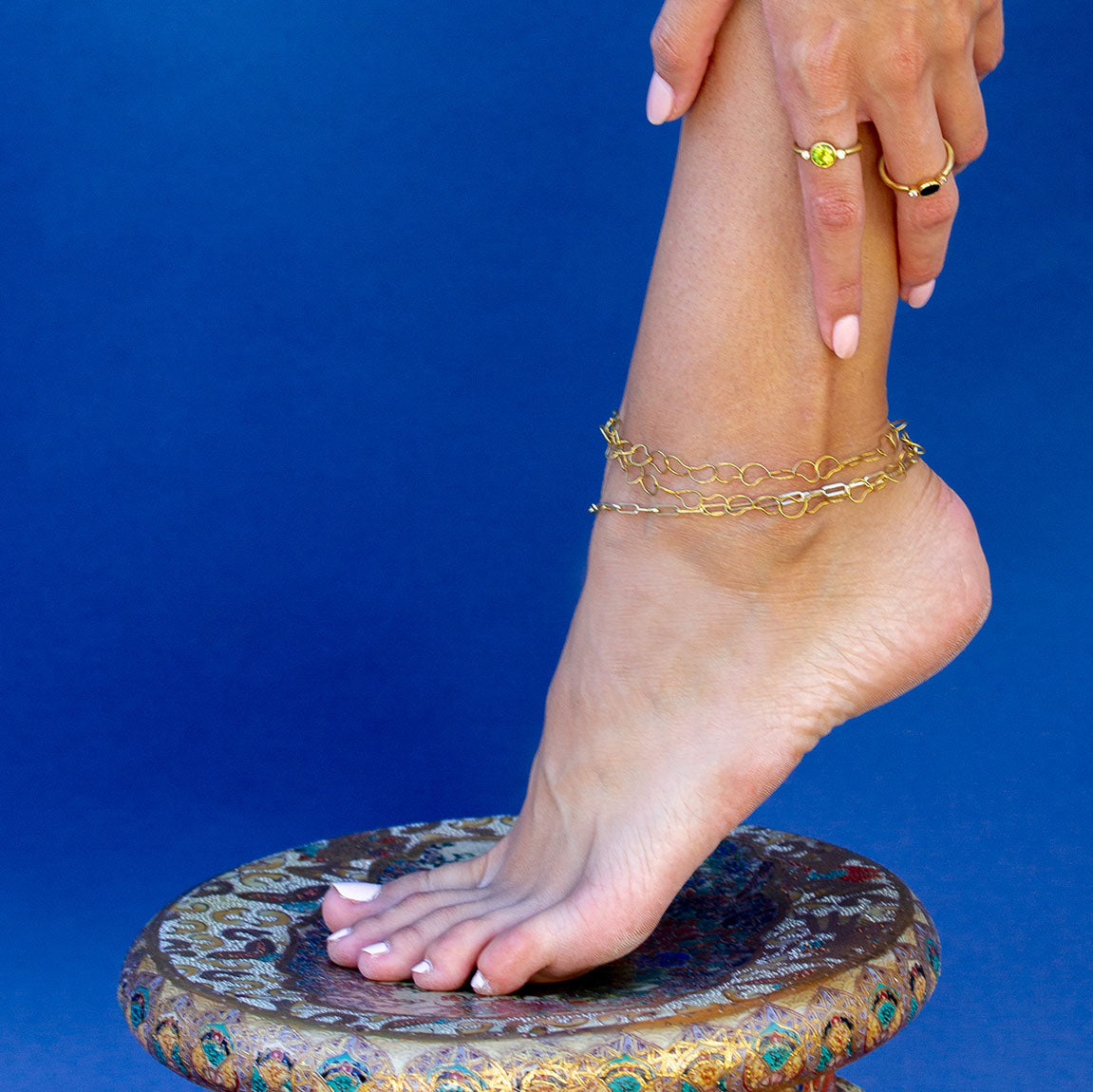 Gold Mango Chain Anklet