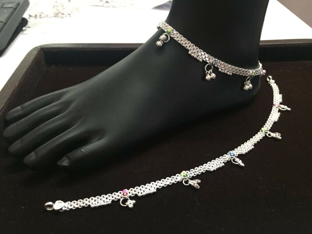 PURE SILVER ANKLET INDIAN ANKLET PAIR