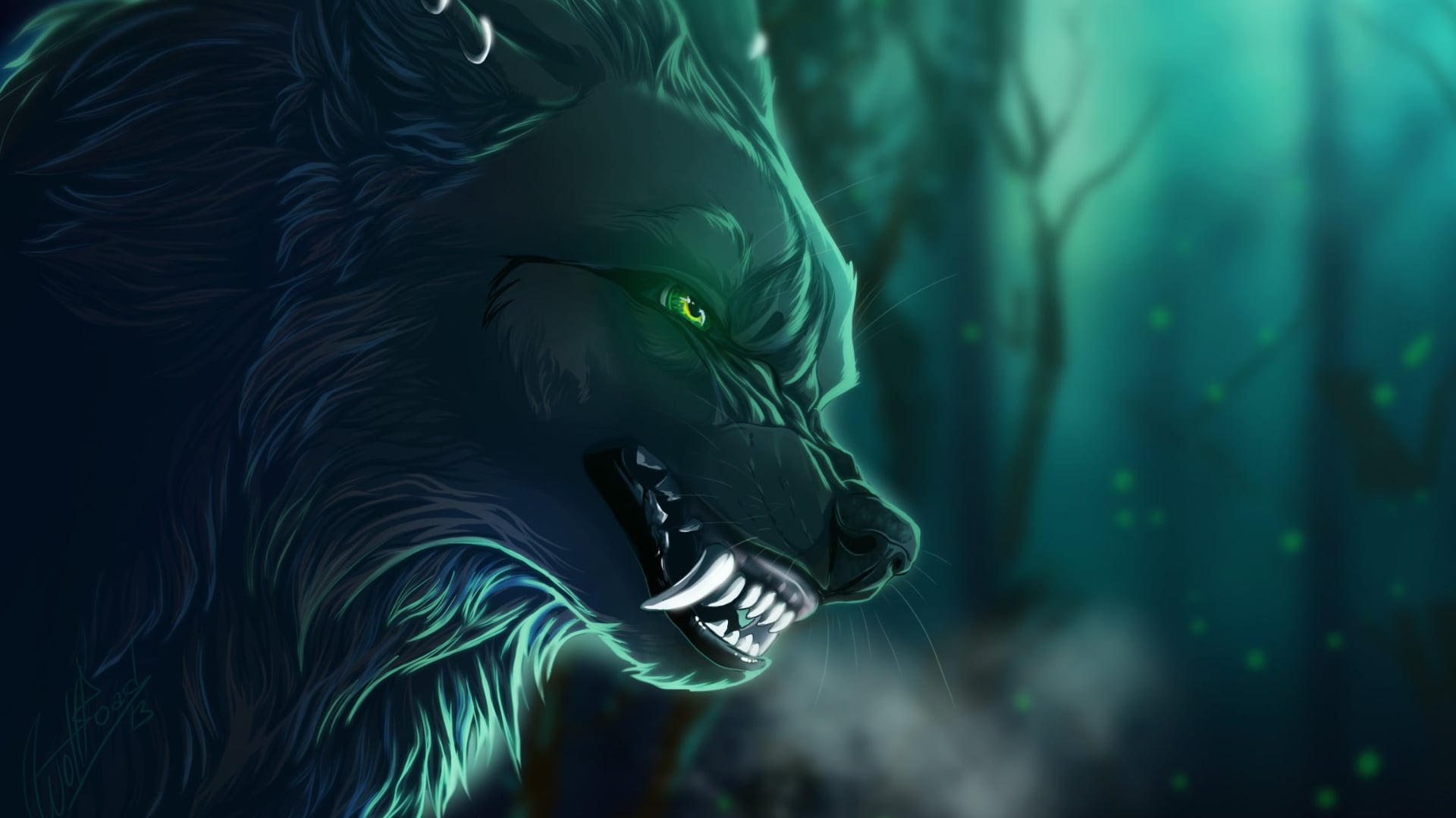 direwolf digital wallpaper 1920x1080