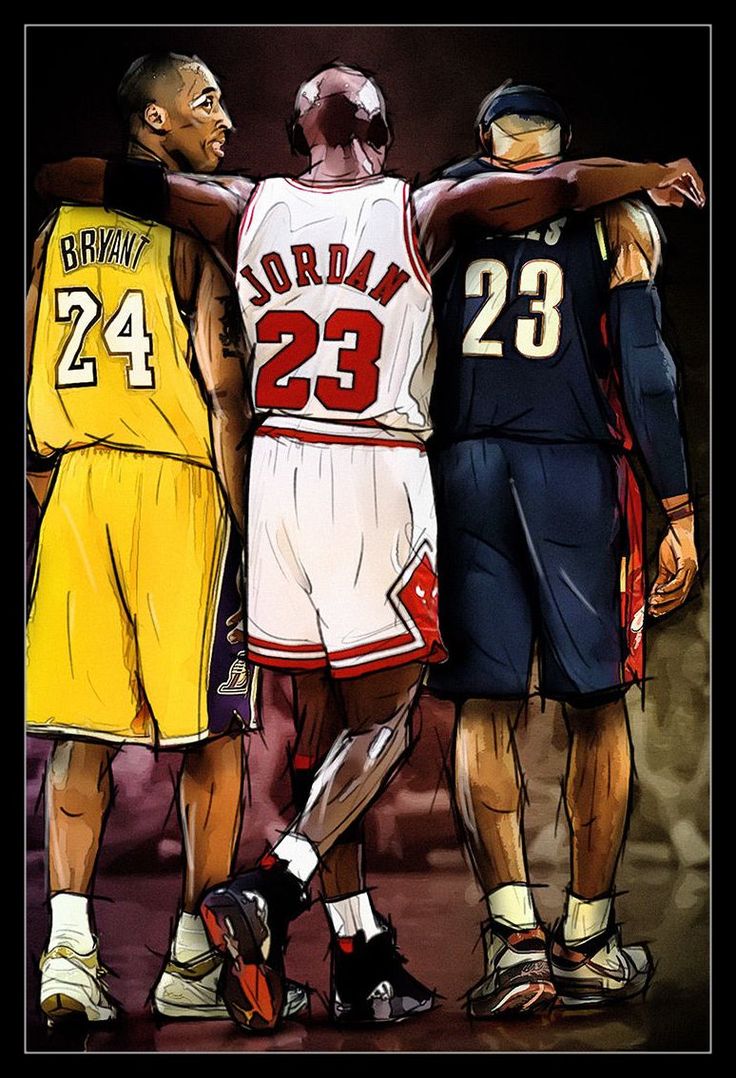 Jordan, Kobe, Lebron Laminated & Framed