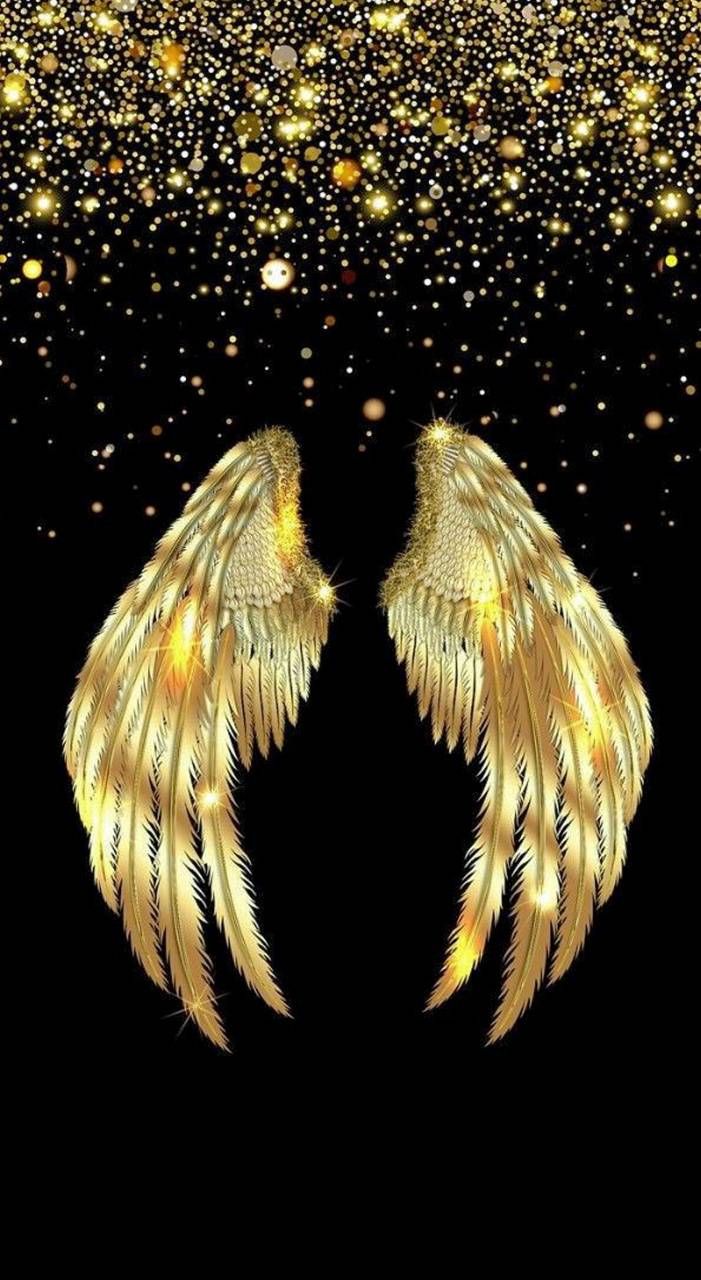Gold Angel Wings wallpaper