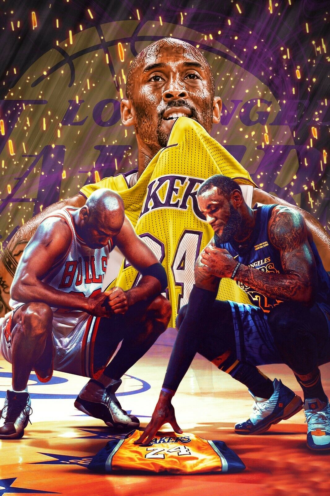 Kobe Bryant LeBron James NBA Basketball