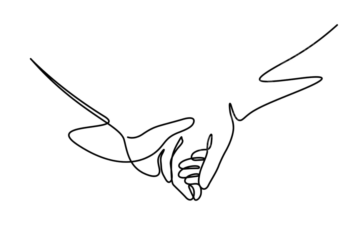 Simple Drawing Of Two Interlaced Hands