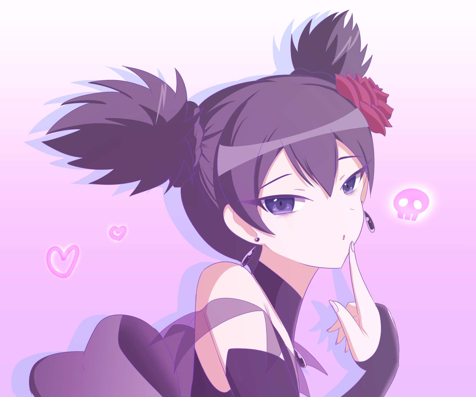 Download Kuromi Anime Girl Pensive Pose