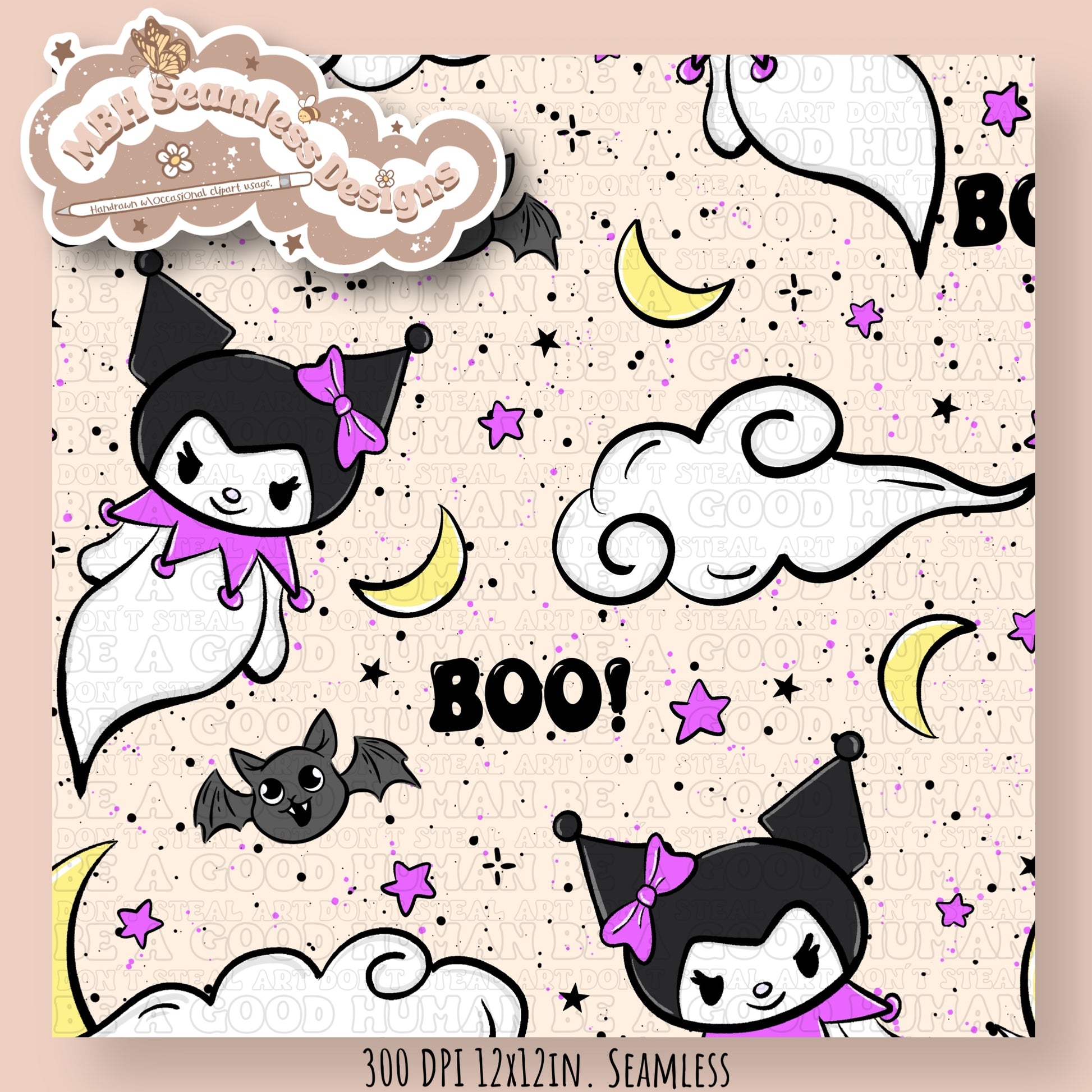 Kuromi Ghost Seamless Pattern MULTIPLE