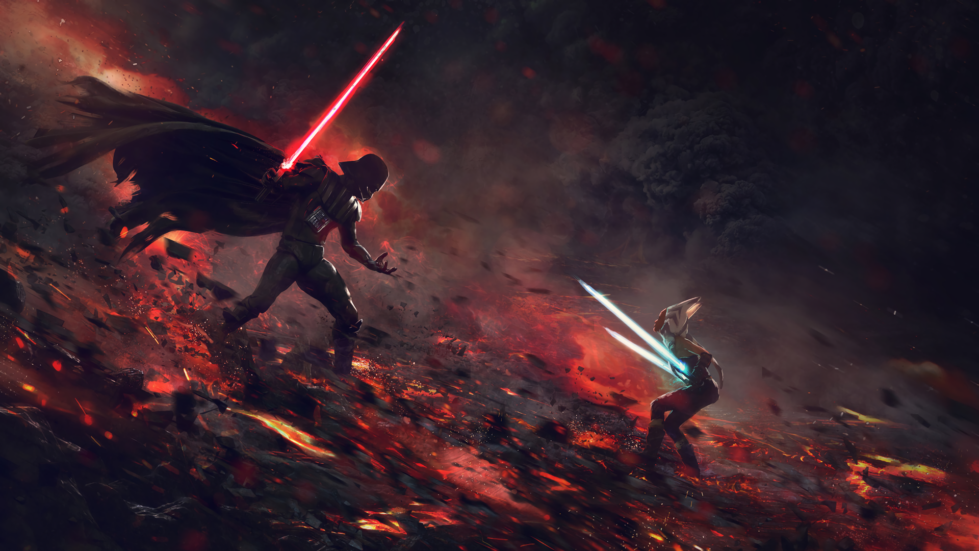 Sith vs Jedi Duel: HD Wallpaper