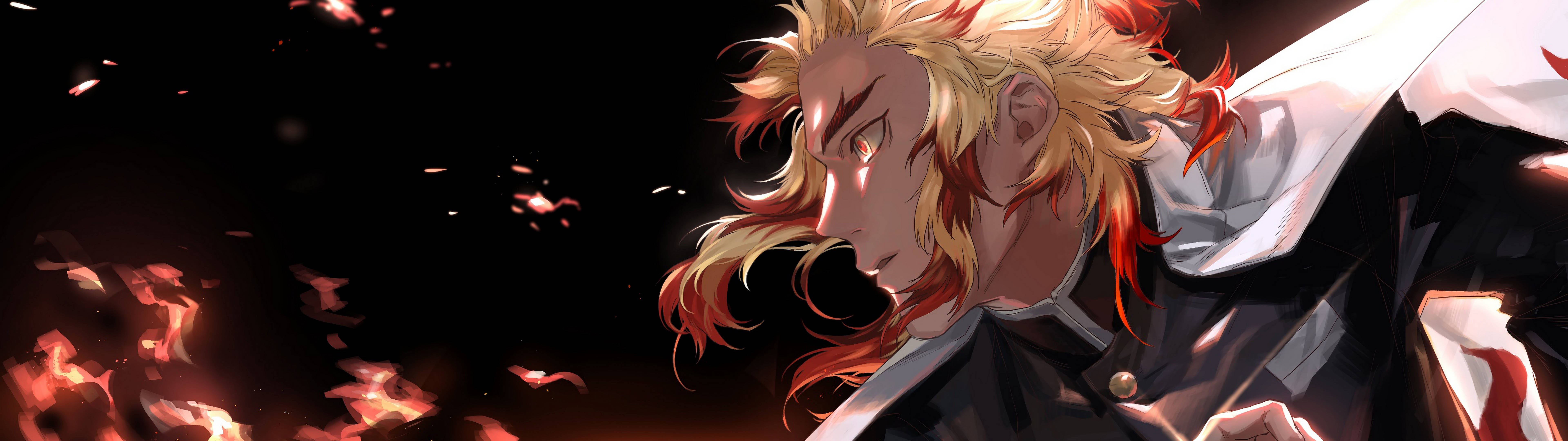 4k Dual Monitor Demon Slayer Kyojuro