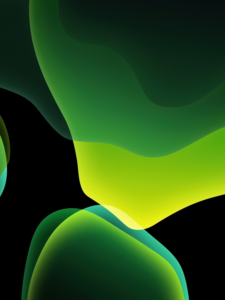 iOS 13 Wallpaper 4K, Stock, iPadOS, Green