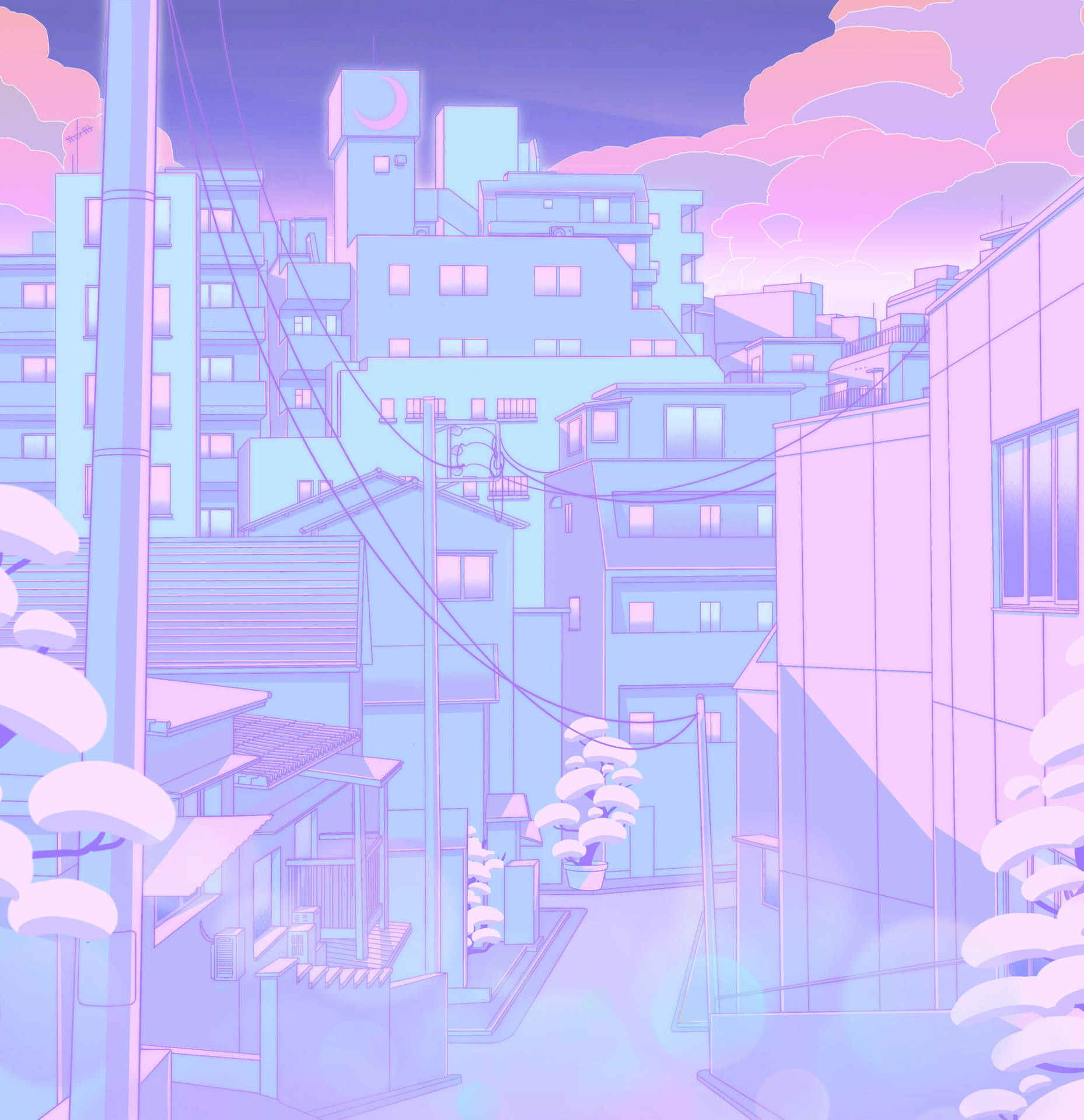 Anime Like Neighborhood In Pastel