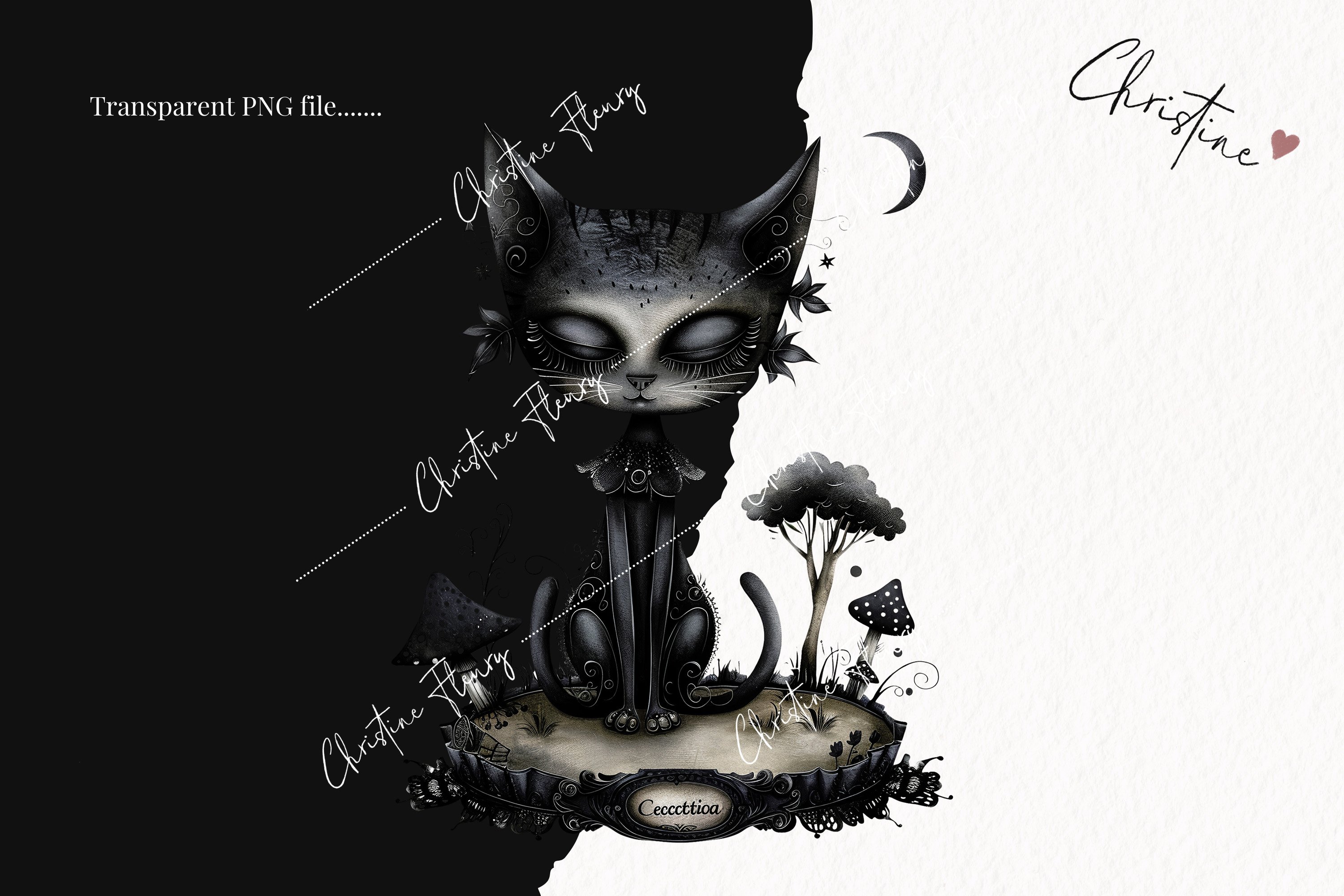 Whimsy Gothic Cat Dolls. Whimsical PNG