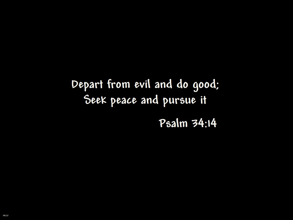 Psalm 34:14 Peace Wallpaper