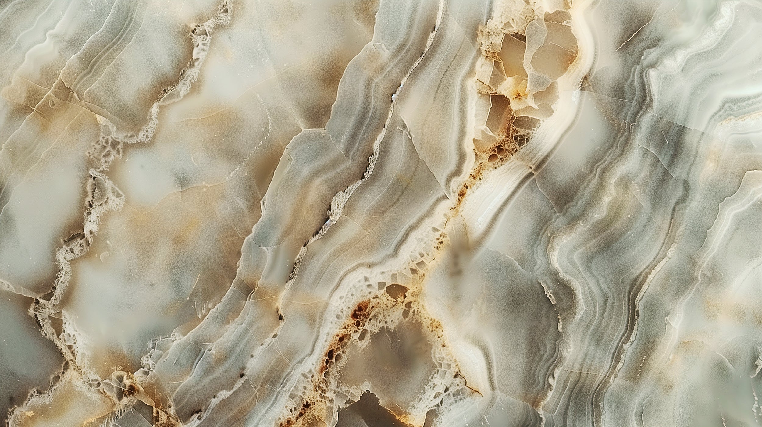 Grey Beige and Gold Marble Wallpaper