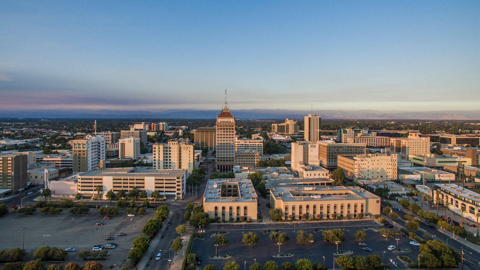 Downtown Fresno California Aerial View