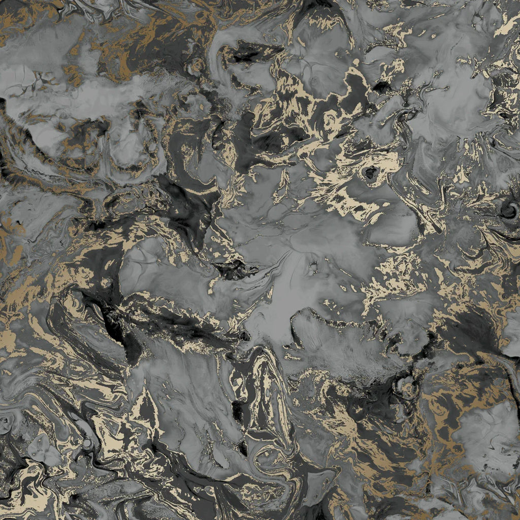 Liquid Marble Wallpaper in Charcoal