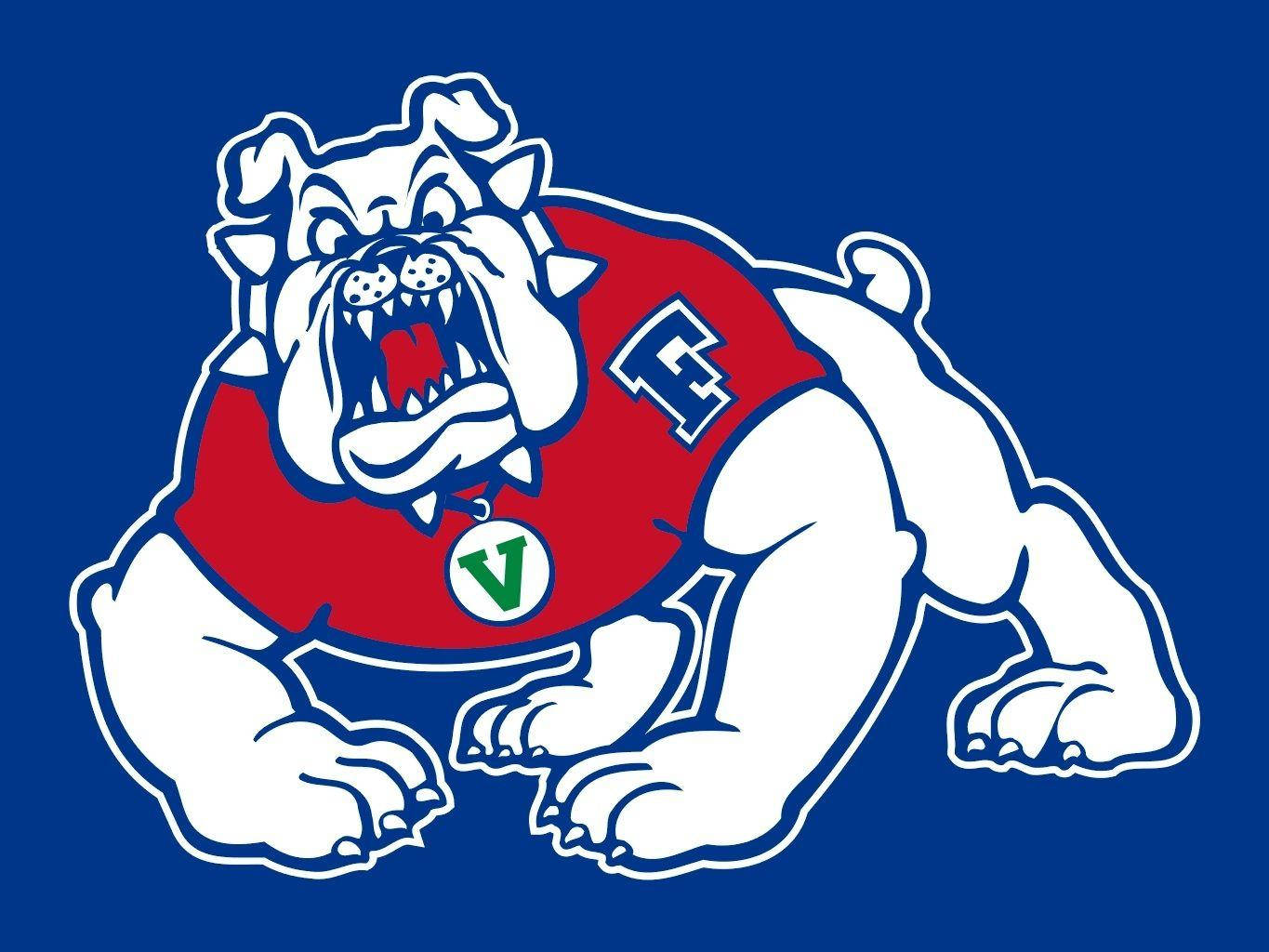 Fresno State Bulldogs Logo On Blue
