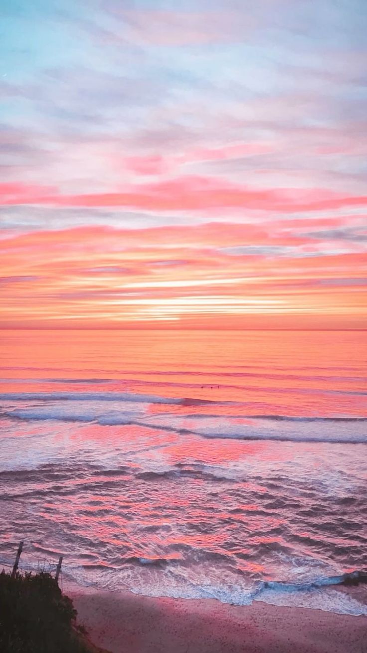 Pink and Blue Sunset over the Ocean