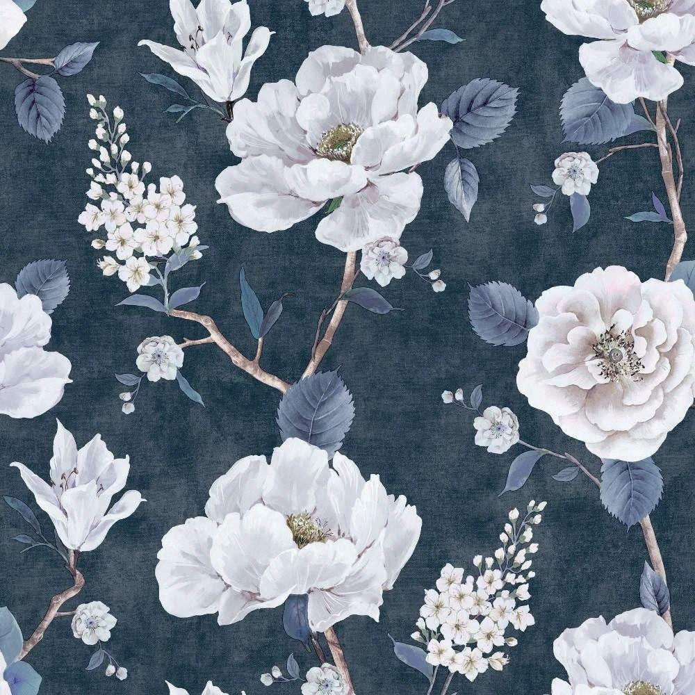 Arthouse Ashley Floral Navy Blue & Dove