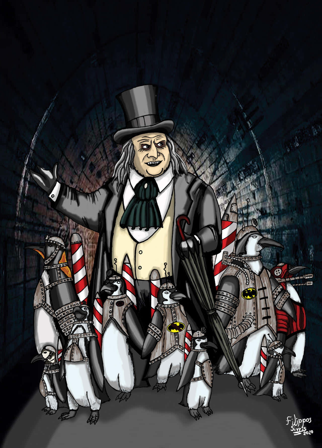 Download Batman confronts Penguin in a